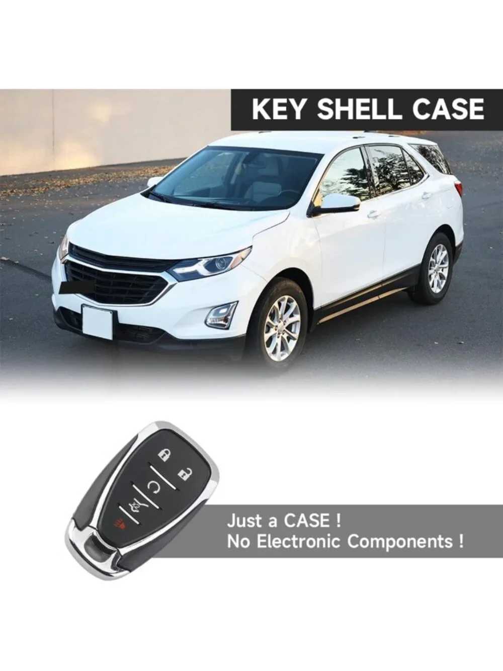 5-Button Key Fob Cover Shell Case Replacement for Chevy Equinox & Blazer